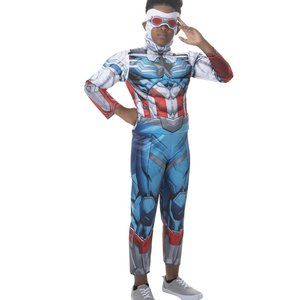 Boys Child Avengers CAPTAIN AMERICA FALCON Halloween Costume Size Sm 6/7 M 8 NWT